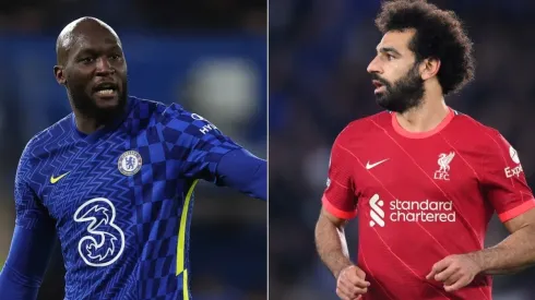 Romalu Lukaku (left) of Chelsea and Mohamed Salah (right) of Liverpool