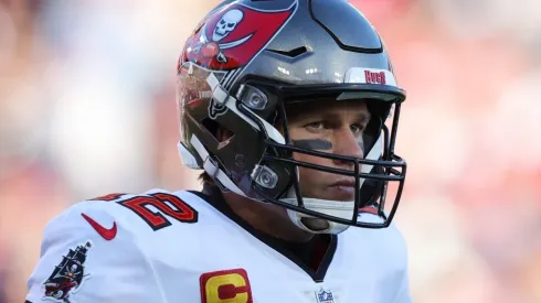 Tom Brady of the Tampa Bay Buccaneers in the second quarter of the game against the Los Angeles Rams