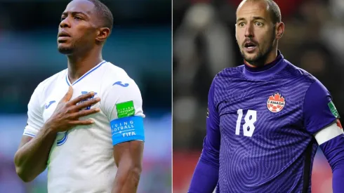 Maynor Figueroa of Honduras (left) and Milan Borjan of Canada (right)