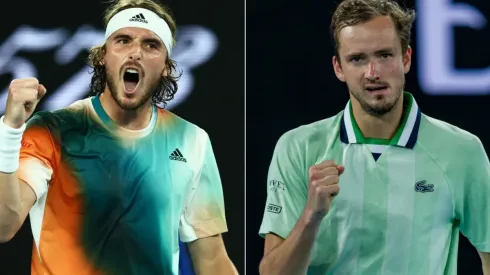 Stefanos Tsitsipas of Greece (left) and Daniil Medvedev of Russia (right)