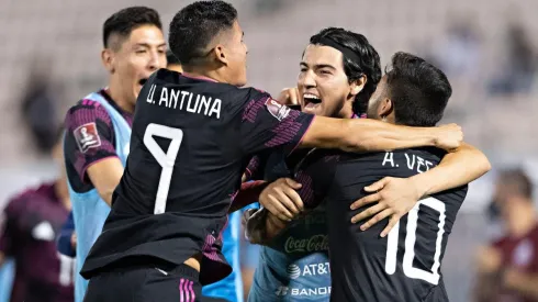 Mexican players after scoring against Jamaica on January 27
