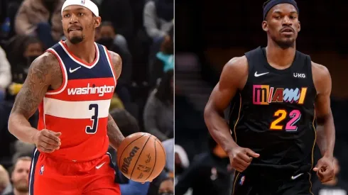 Bradley Beal of the Washington Wizards and Jimmy Butler of the Miami Heat