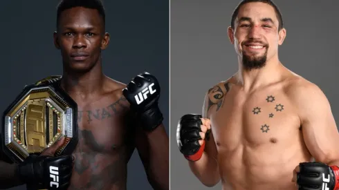 Israel Adesanya of Nigeria (left) and Robert Whittaker of Australia (right)