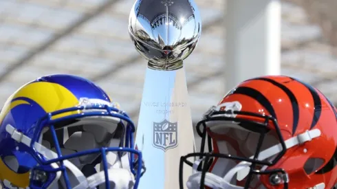 Helmets of the Los Angeles Rams and Cincinnati Bengals