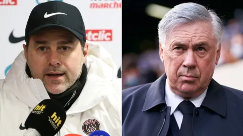 Mauricio Pochettino of PSG (left) and Carlo Ancelotti of Real Madrid (right)