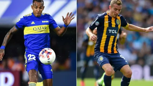 Sebastian Villa of Boca Juniors and Marco Ruben of Rosario Central