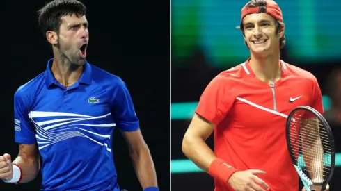 Novak Djokovic (left) and Lorenzo Musetti