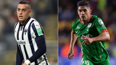 Rogelio Funes Mori of Monterrey (left) and Javier Güemez of San Luis