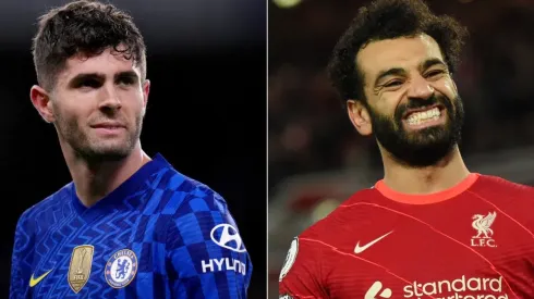 Christian Pulisic of Chelsea and Mohamed Salah of Liverpool