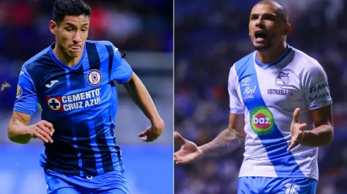 Uriel Antuna of Cruz Azul (left) and Juan Pablo Segovia of Puebla.
