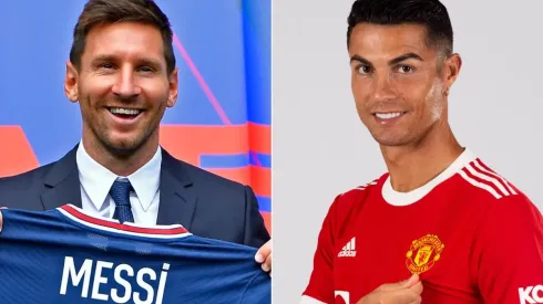 Lionel Messi of PSG and Cristiano Ronaldo of Manchester United