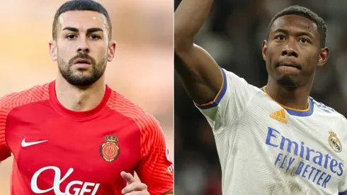 Dani Rodriguez of RCD Mallorca and David Alaba of Real Madrid