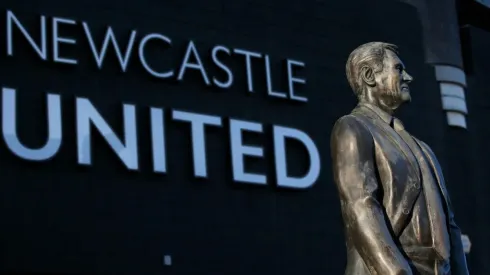 A statue of Sir Bobby Robson is seen outside St. James' Park