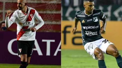 Marcos Riquelme of Always Ready and Christian Mafla of Deportivo Cali