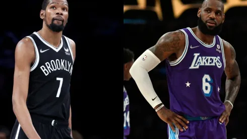 Kevin Durant of the Brooklyn Nets and LeBron James of the Los Angeles Lakers