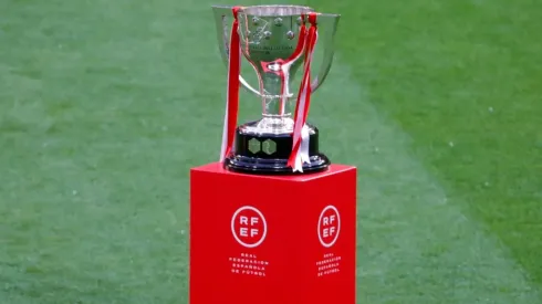 A view of the La Liga trophy.