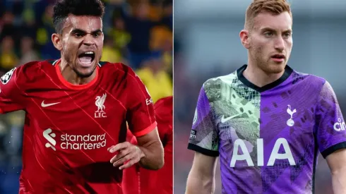 Luis Diaz of Liverpool and Dejan Kulusevski of Tottenham