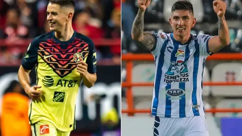 Alvaro Fidalgo of Club America and Victor Guzman of Pachuca