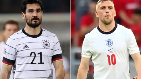 Ilkay Guendogan of Germany and Jarrod Bowen of England