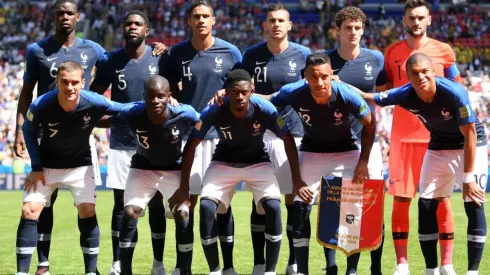 The French National Team prior to a match in Russia 2018 World Cup
