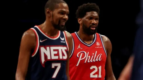 Kevin Durant (left) and Joel Embiid.
