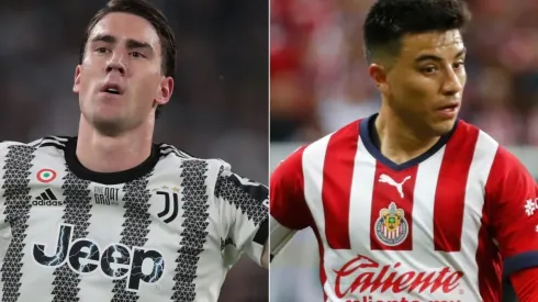 Dusan Vlahovic of Juventus and Fernando Beltran of Chivas