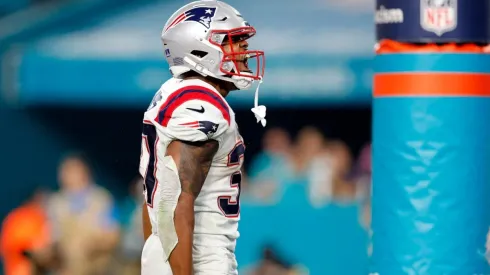 Damien Harris during the 2021 NFL regular season.