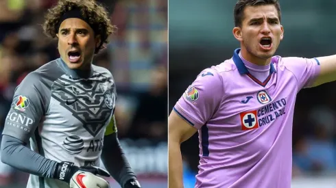 Guillermo Ochoa of Club America and Sebastian Jurado of Cruz Azul