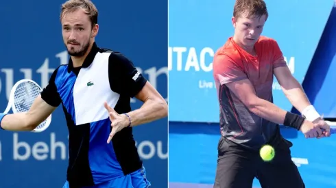 Daniil Medvedev (left) and Stefan Kozlov