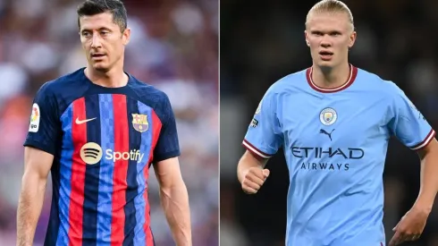 Robert Lewandowski (left) and Erling Haaland.