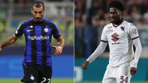 Henrikh Mkhitaryan of Inter Milan (left) and Ola Aina of Torino.