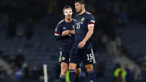 Scott McKenna and Callum McGregor of Scotland