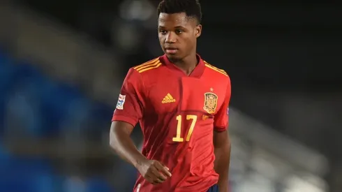 Ansu Fati in action for Spain.