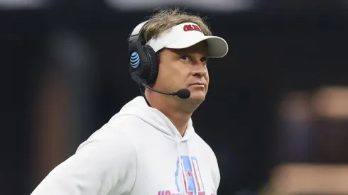 Head coach Lane Kiffin of the Mississippi Rebels