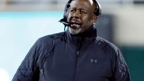 Head coach Mike Locksley of the Maryland Terrapins