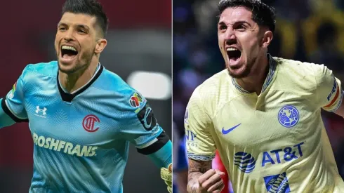 Tiago Volpi of Toluca and Diego Valdes of Club America