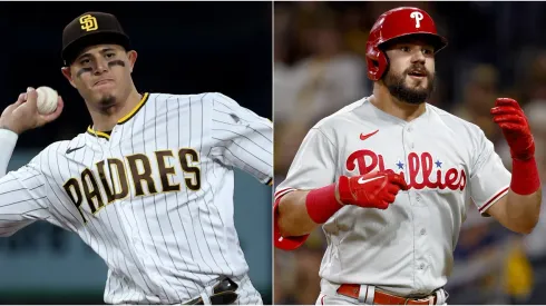 Manny Machado of the San Diego Padre and Kyle Schwarber of the Philadelphia Phillie