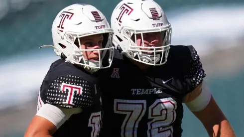 E.J. Warner and Bryce Thoman of the Temple Owls