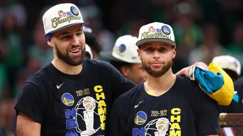 Klay Thompson (left) and Stephen Curry.