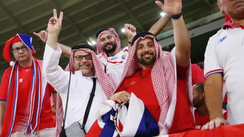 Fans show their support prior to the 2022 FIFA World Cup Playoff match between Costa Rica and New Zealand at Ahmad Bin Ali Stadium on June 14, 2022 in Doha, Qatar.