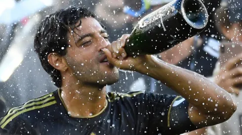 Carlos Vela celebrates LAFC's title