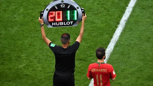 A substitution being made during the last FIFA World Cup in Russia.