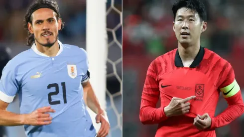 Edison Cavani of Uruguay and Son Heung-Min of South Korea