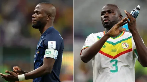 Enner Valencia of Ecuador (L) and Kalidou Koulibaly of Senegal (R)