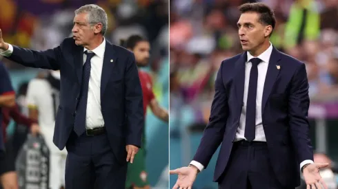 Portugal's coach Fernando Santos (left) and Uruguay's coach Diego Alonso