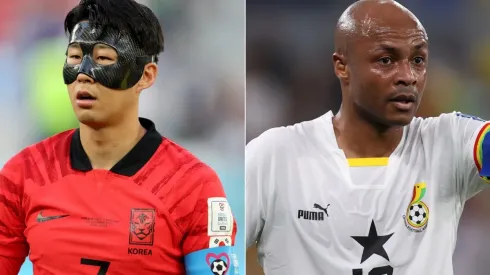 Son Heung-Min of South Korea and Andre Ayew of Ghana