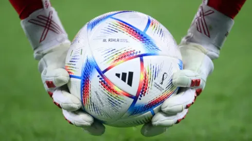 A detailed view of the adidas ‘Al Rihla’ official match ball