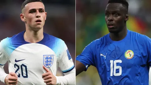 Phil Foden of England and Edouard Mendy of Senegal
