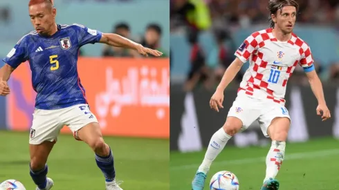 Yuto Nagatomo (left) and Luka Modric (right)