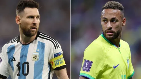 Lionel Messi of Argentina (left) and Neymar of Brazil.